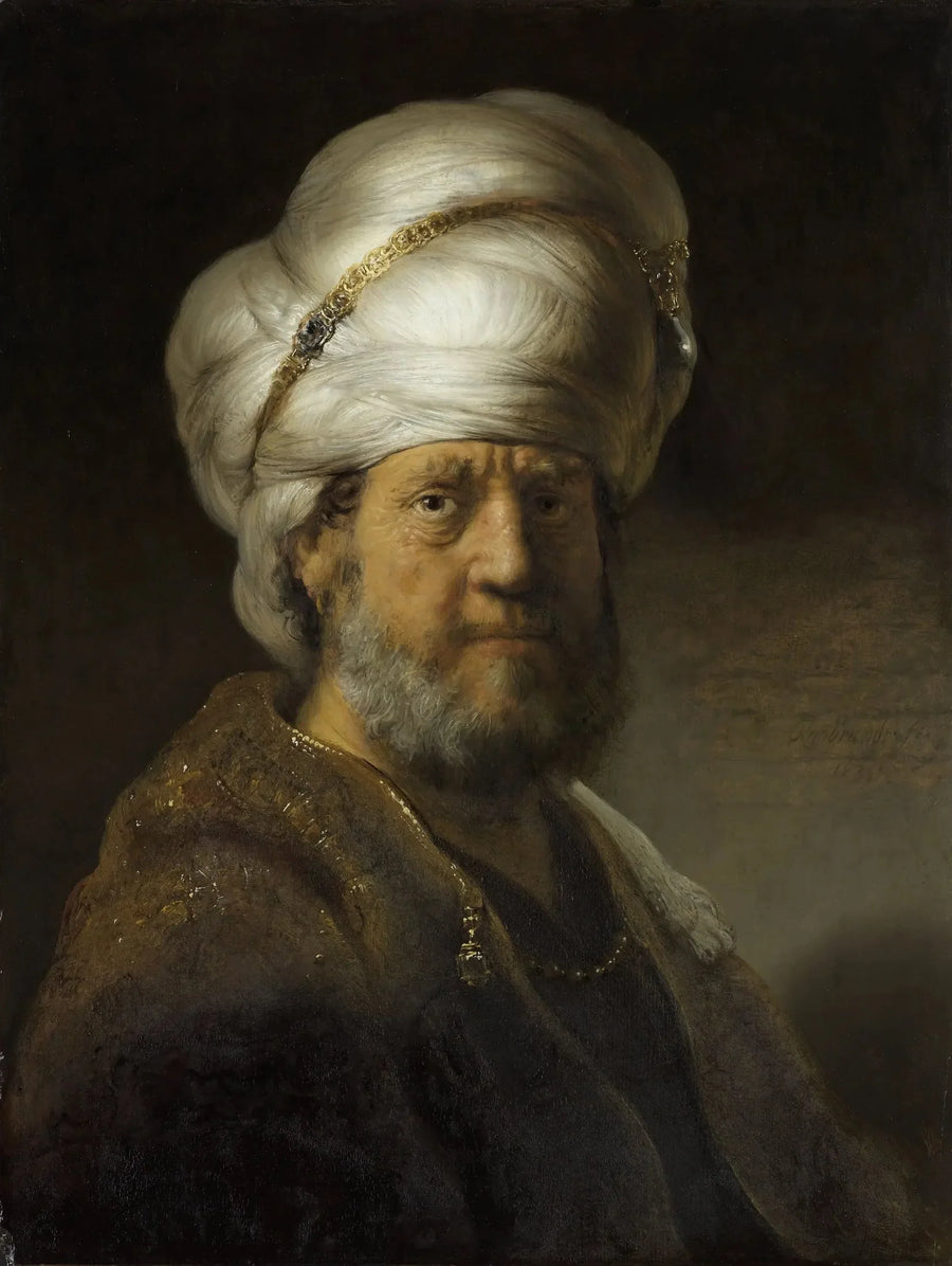 Itämainen pukuinen mies - Rembrandt
