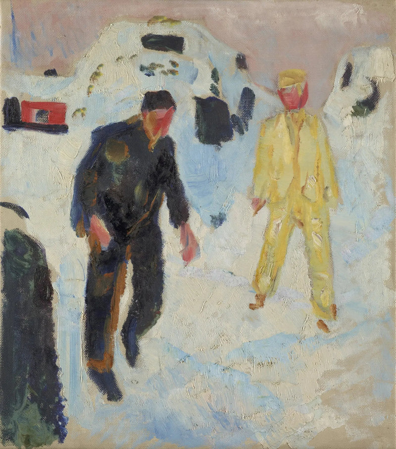 Mies mustassa ja keltaisessa lumessa - Edvard Munch