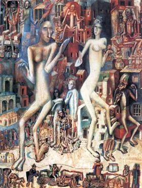 Homme et femme - Pavel Filonov image 1 reproduction de peinture à l’huile