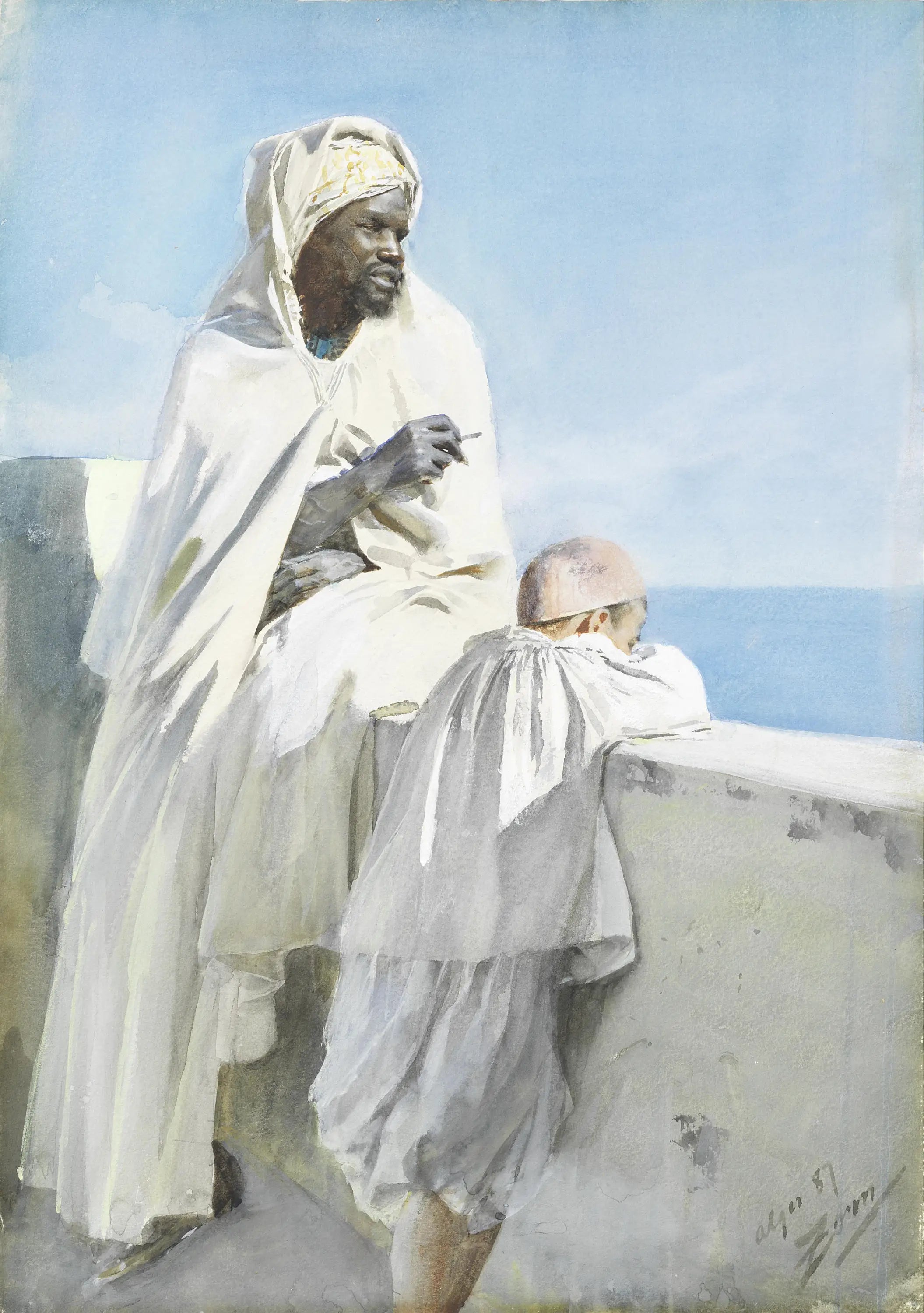 Homme et garçon à Alger - Anders Zorn - Alpha Reproduction