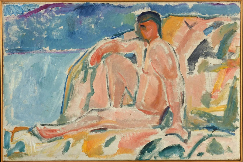 Alaston mies kalliolla - Edvard Munch