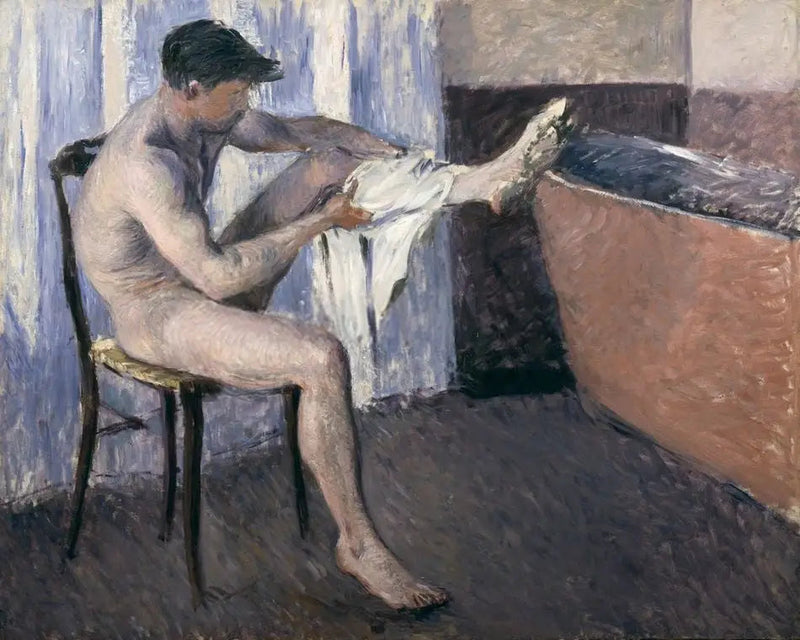 Mies pyyhkii jalkaansa - Gustave Caillebotte