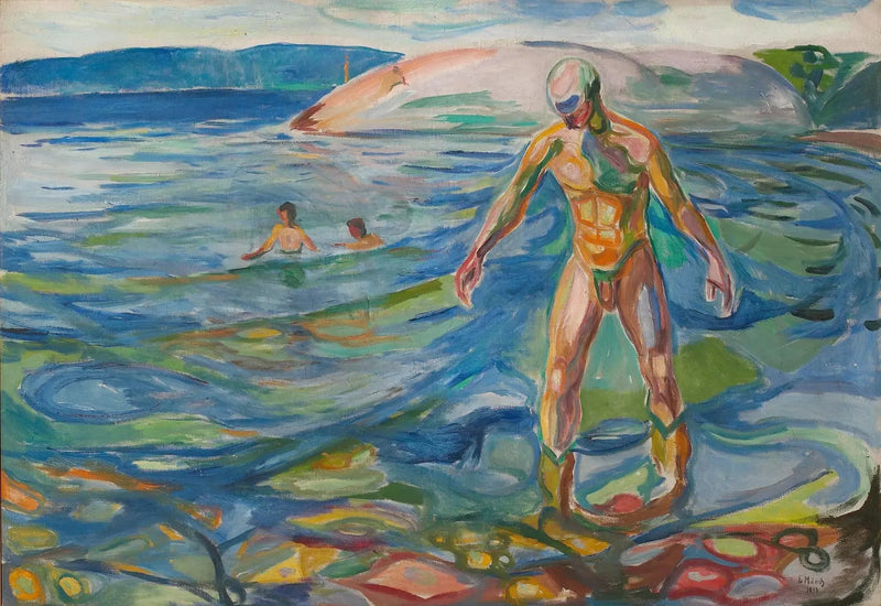 Mies kylpemässä - Edvard Munch