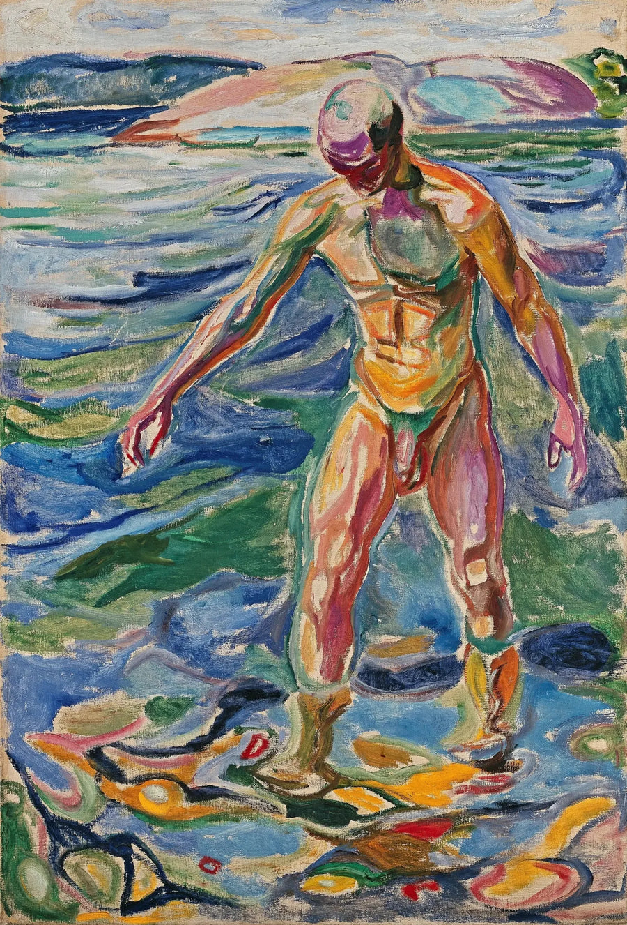 Mies kylpemässä - Edvard Munch