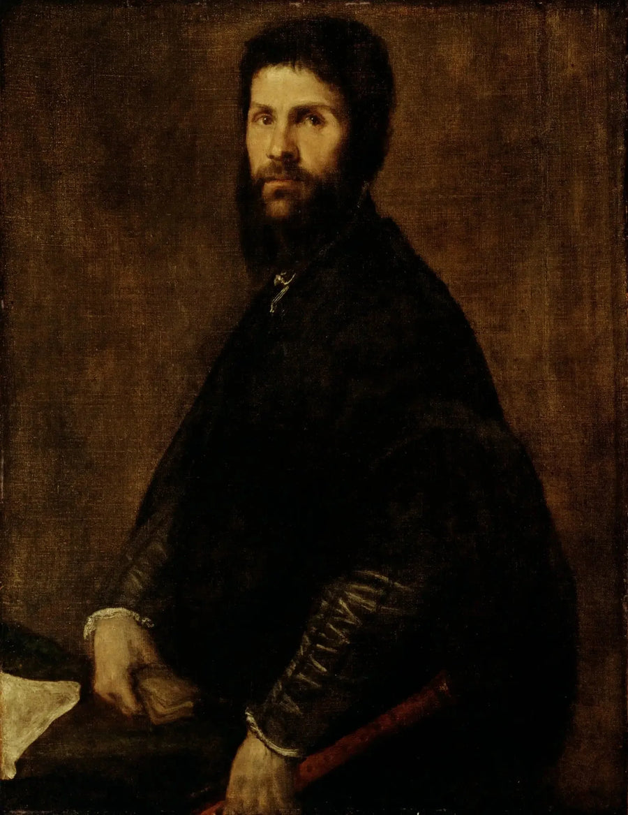 Mies, joka pitää huilua - Titian