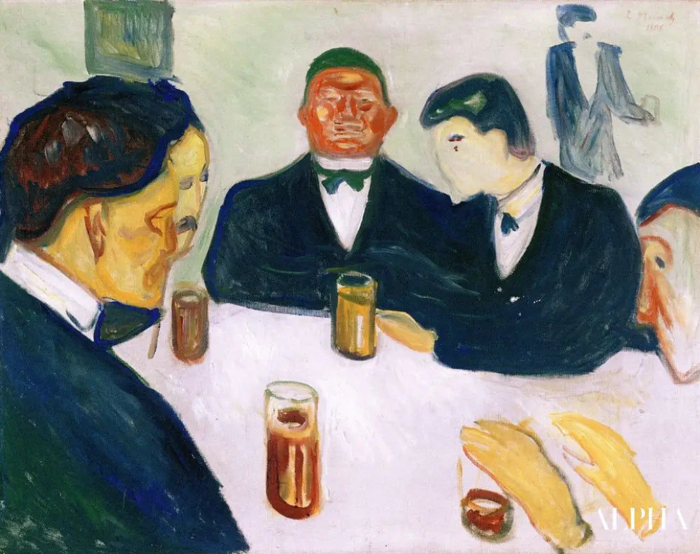 Hommes buvant - Edvard Munch - Reproductions de tableaux et peintures haut de gamme