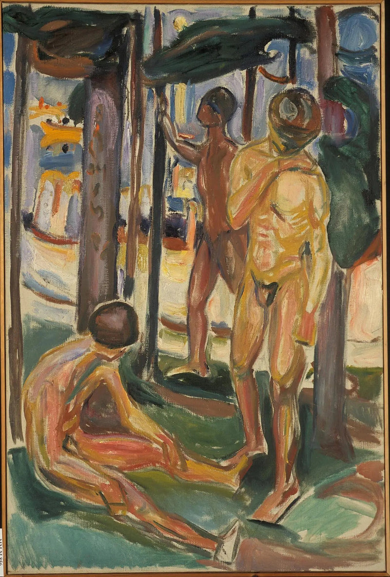 Alastomat miehet maisemassa - Edvard Munch