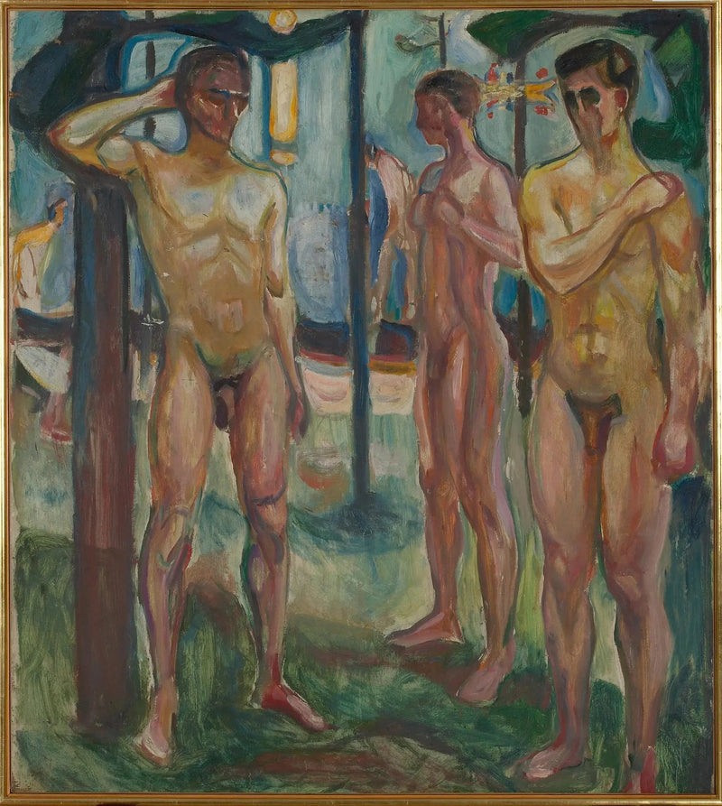 Alastomat miehet maisemassa - Edvard Munch