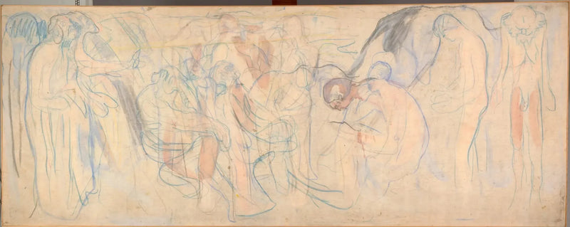 Alastomat miehet maisemassa - Edvard Munch
