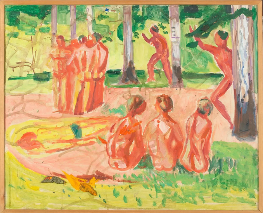 Alastomat miehet koivumetsässä - Edvard Munch