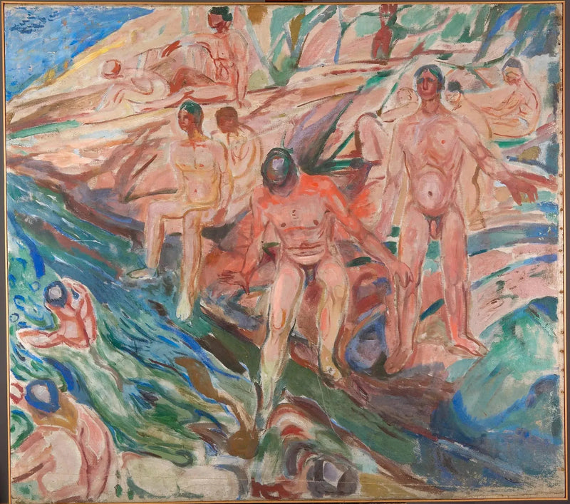 Miehet uivat kallioilla - Edvard Munch