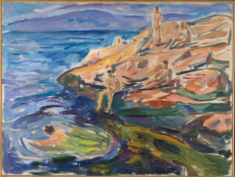 Miehet uivat kallioilla - Edvard Munch