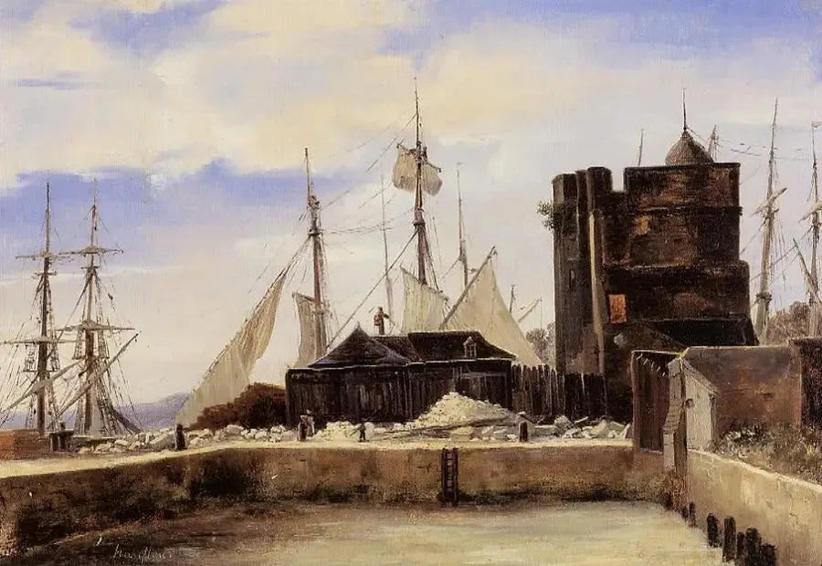 Honfleur, vanha laituri - Jean-Baptiste Camille Corot