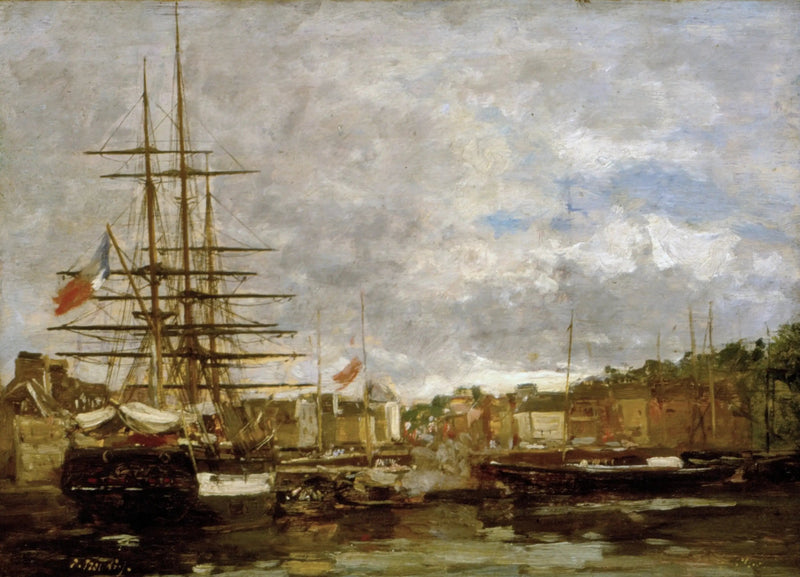Honfleur - Laivat satamassa - Eugène Boudin
