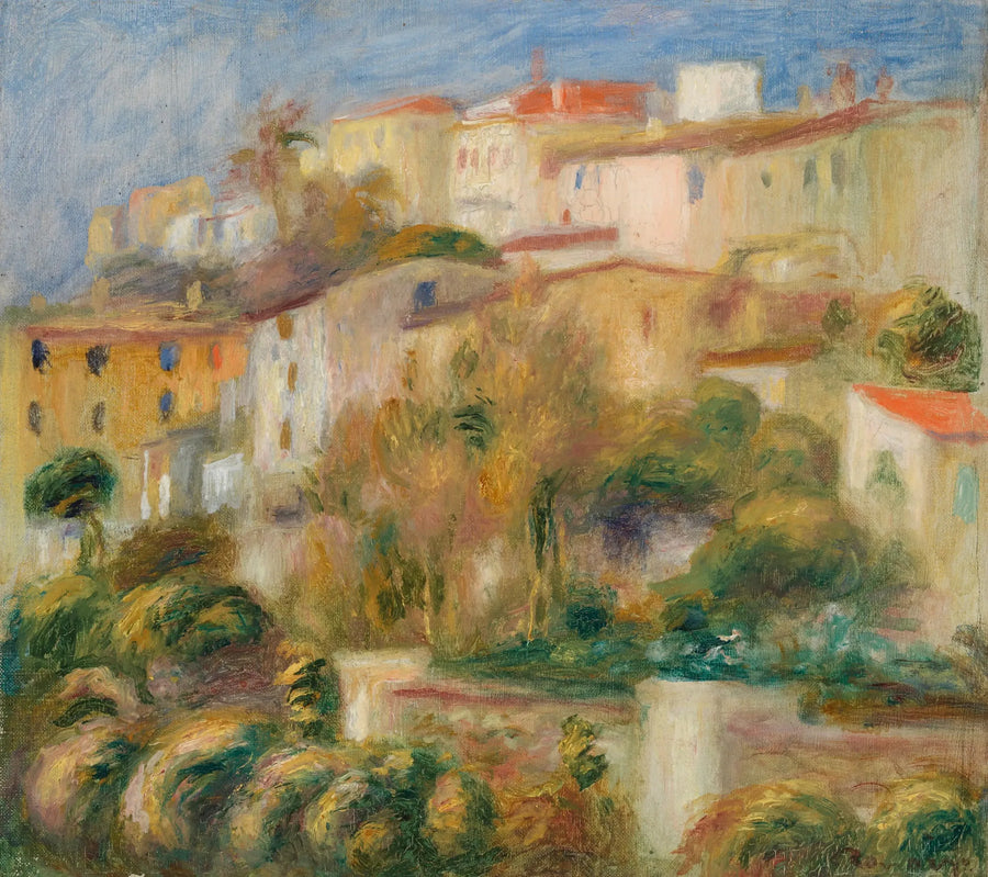 Koteja kukkulalla (Ryhmä taloja rinteen päällä) - Pierre-Auguste Renoir