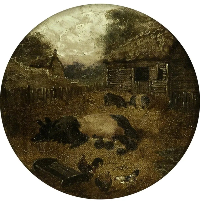 Kahdeksan pyöreää maatiljanäytettä (1. Sianet ; 2. Tamma ja varsa ; 3. Lehmät ; 4. Lammas ; 5. Kyyhkyset ; 6. Ankat ; 7. Kanit ; 8. Aasi) - John Frederick Herring, Sr.