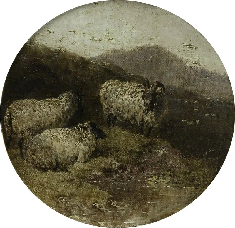 Kahdeksan pyöreää maatilannäytettä: lampaat - John Frederick Herring, Sr.