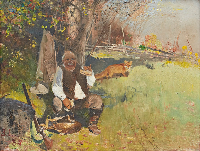 Metsästäjä aamiaisella - Bruno Liljefors