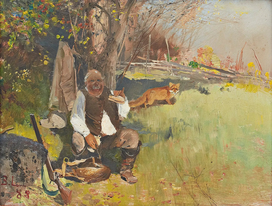 Metsästäjä aamiaisella - Bruno Liljefors