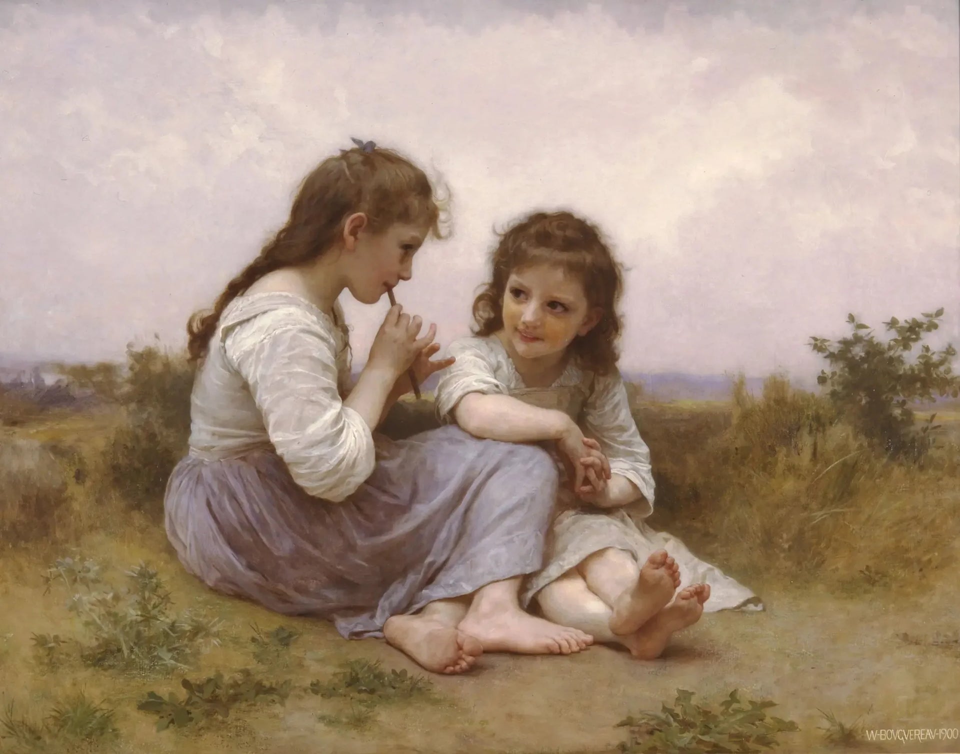 Idylle enfantine - Bouguereau image 1 copie peinte à la main à l’huile