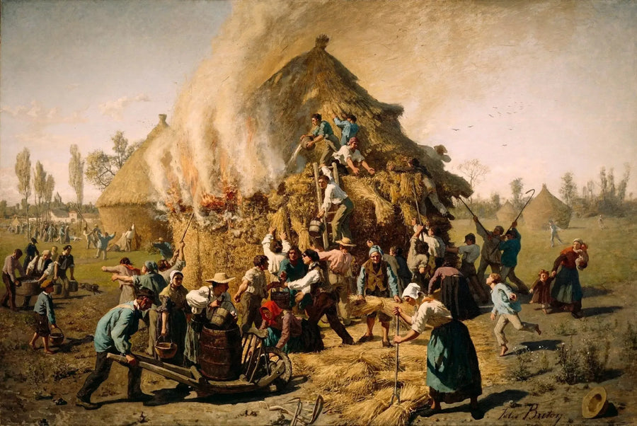 Tuli heinäsuovassa - Jules Breton