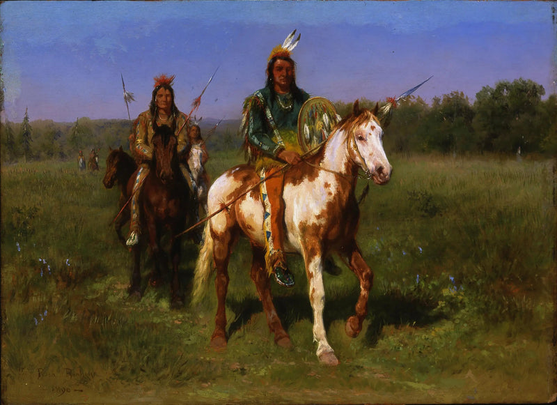 Intiaanit ratsain keihäiden kanssa - Rosa Bonheur