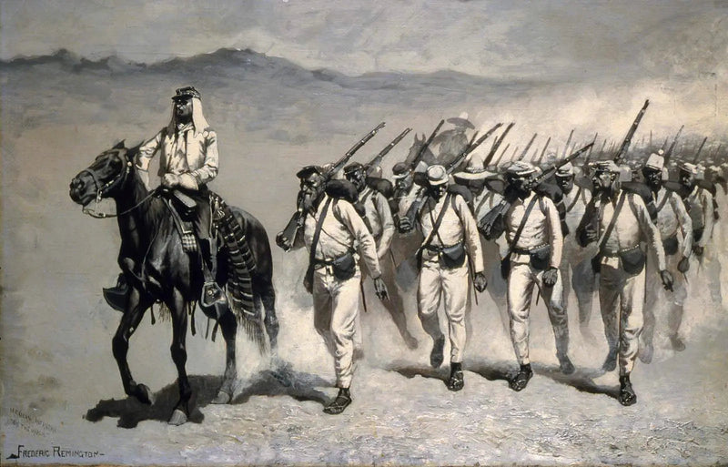 Meksikolainen jalkaväki « En marche » - Frederic Remington