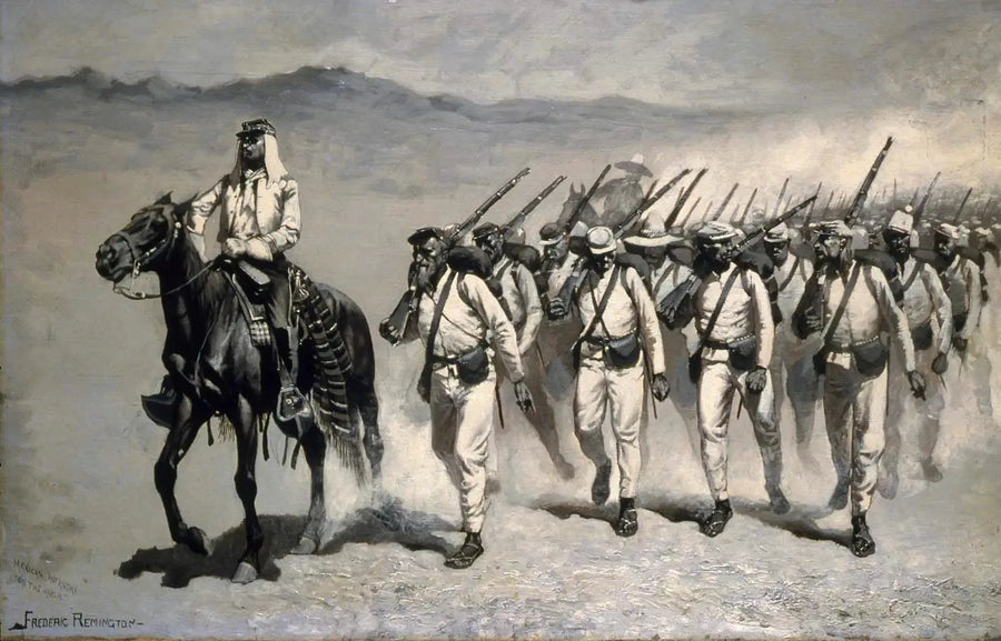 Meksikolainen jalkaväki « En marche » - Frederic Remington