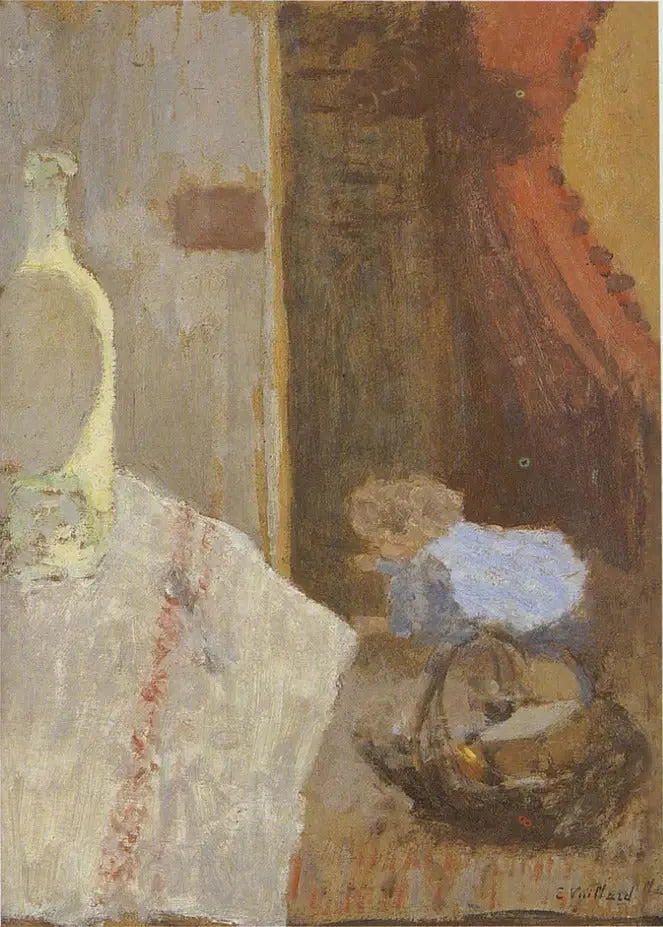 Sisätila punaisella verhoilulla - Édouard Vuillard