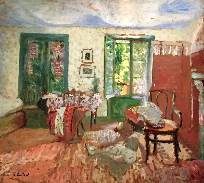 Sisätila. Annette jalkojen vieressä tuolilla - Édouard Vuillard