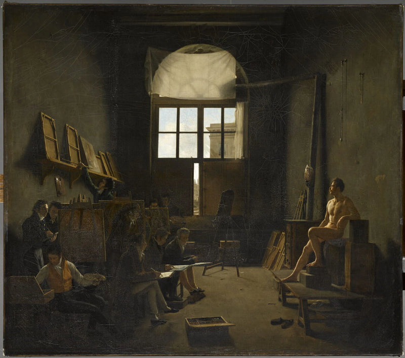 Intérieur de l'atelier de David au Collège des Quatre Nations (aujourd'hui Institut de France), à Paris - Léon-Matthieu Cochereau