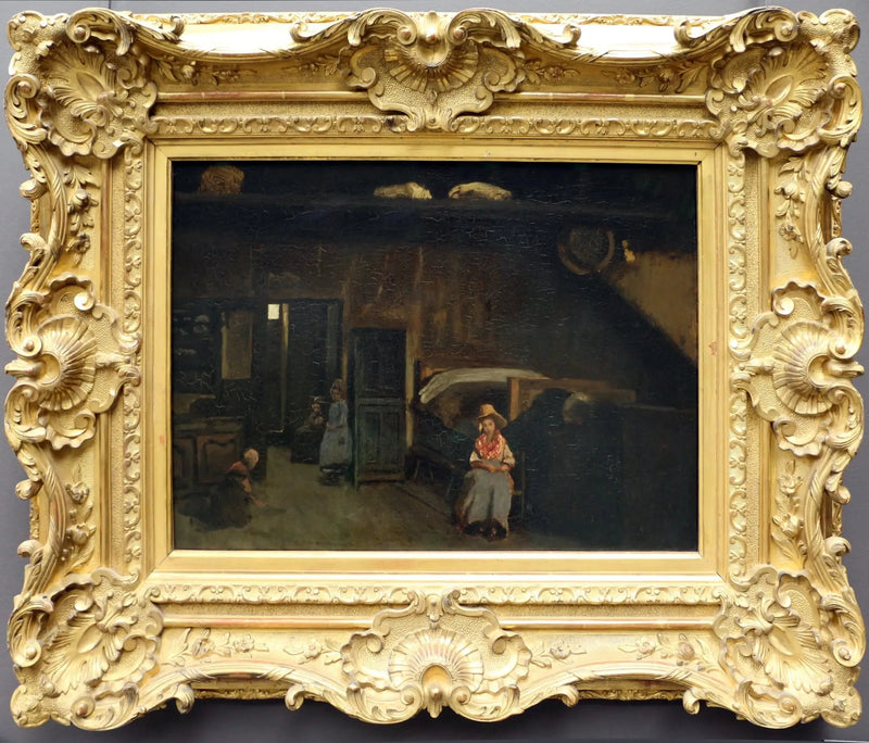 Sisätilat Bilierin kartanossa, lähellä Limogesia - Jean-Baptiste Camille Corot