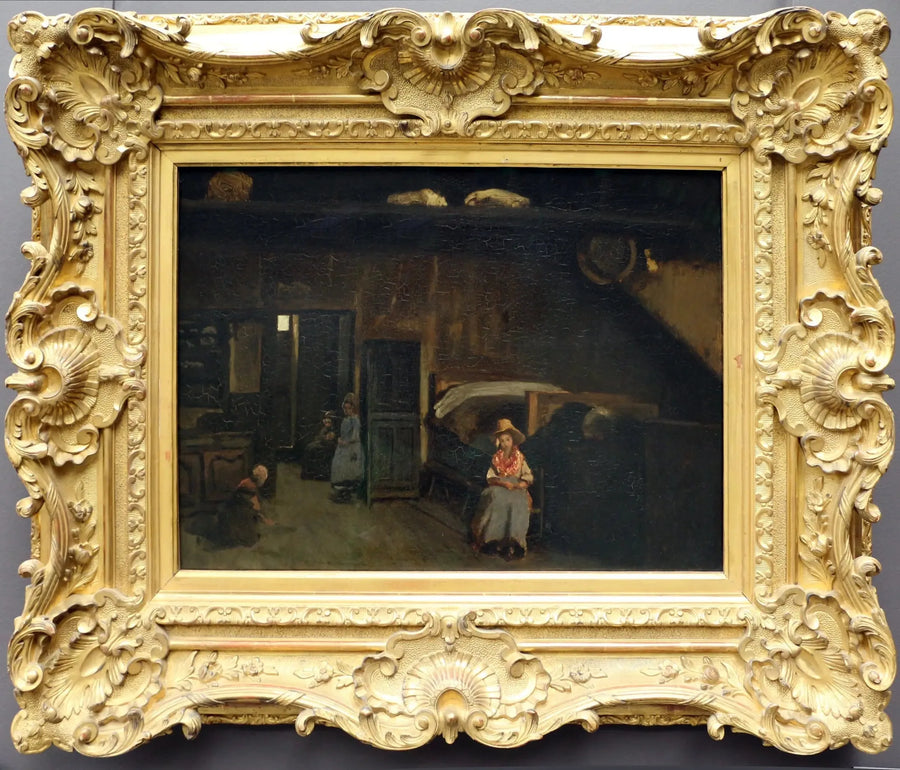 Sisätilat Bilierin kartanossa, lähellä Limogesia - Jean-Baptiste Camille Corot