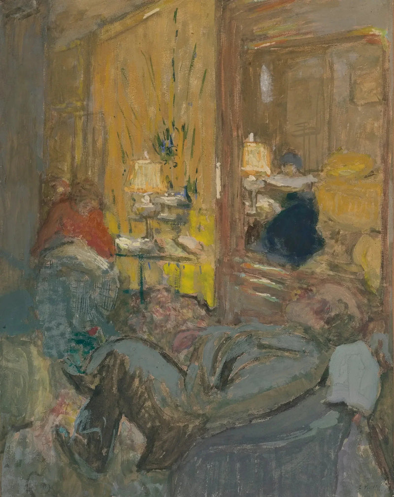 Sisätilat kolmella hahmolla - Édouard Vuillard
