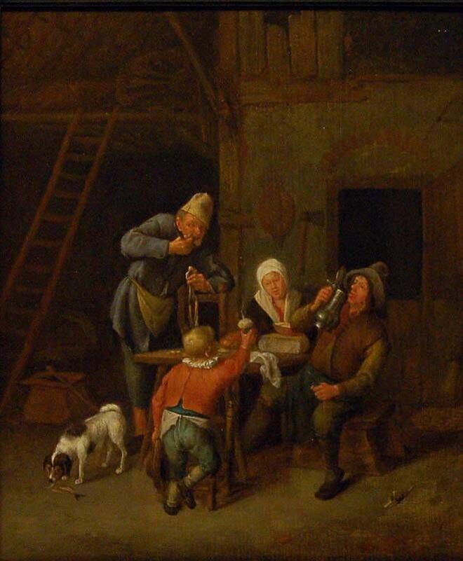 Intérieur avec des paysans mangeant et buvant - Jan Steen