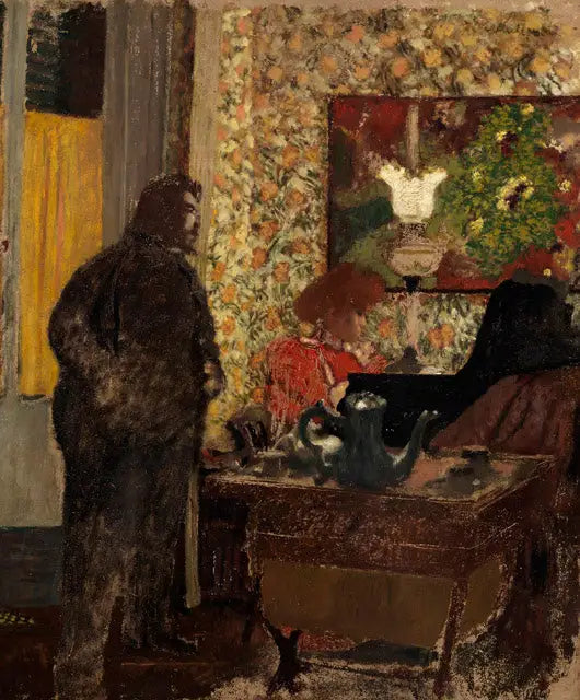 Sisätilat Misia Natanson pianolla - Édouard Vuillard