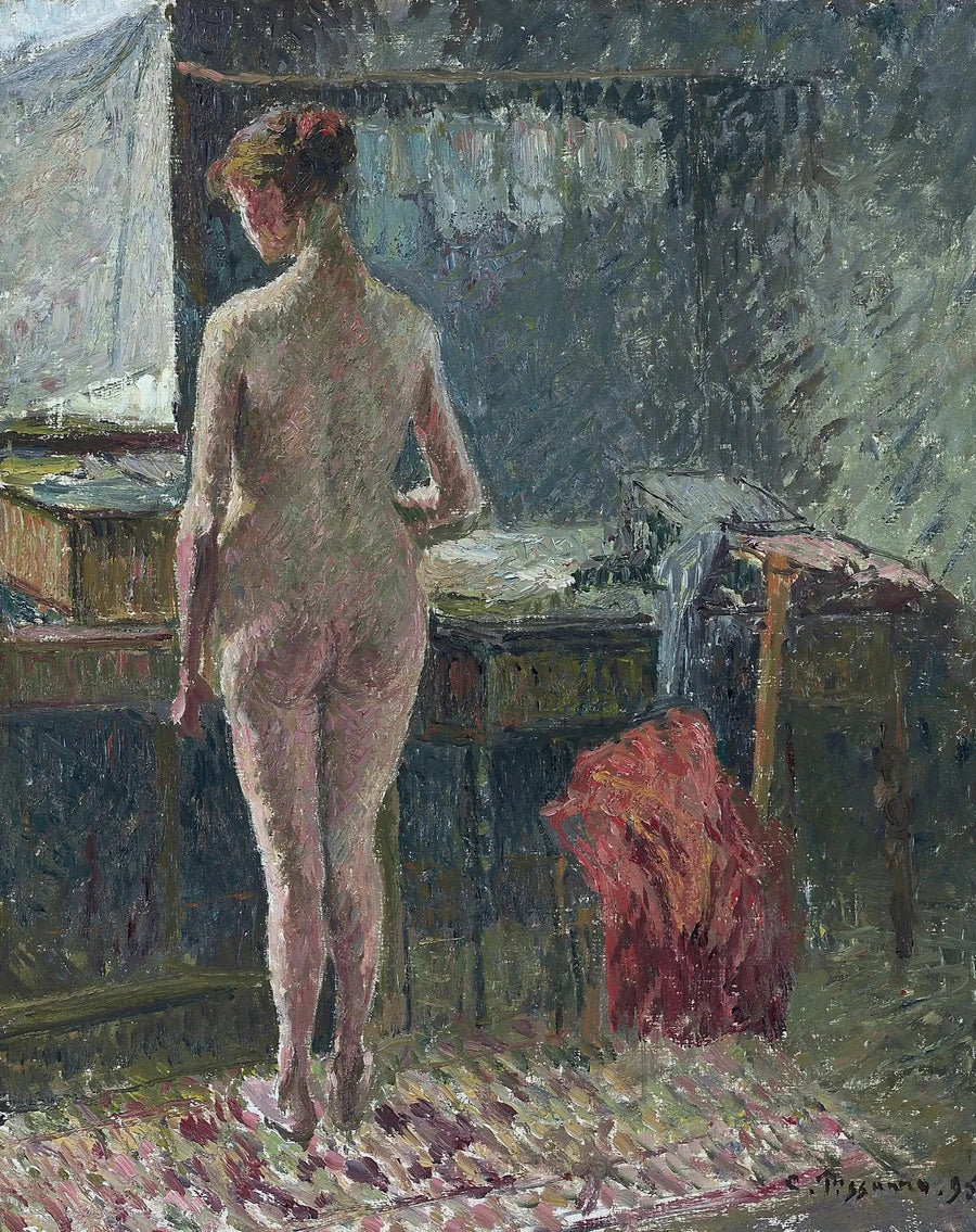 Sisustus alastoman selän kanssa - Camille Pissarro