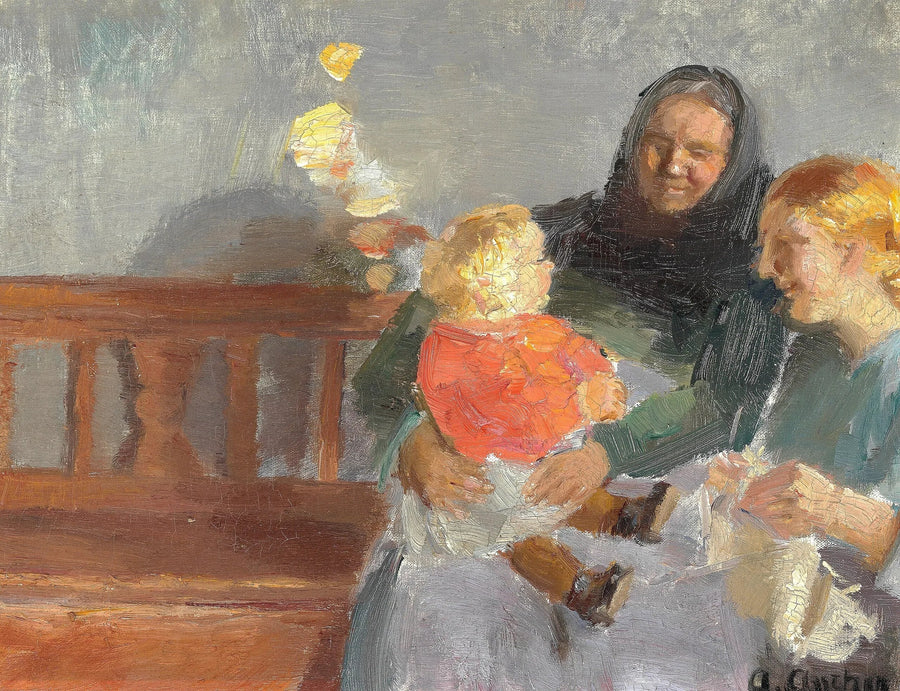 Aurinkoinen sisämaa, kolme sukupolvea. - Anna Ancher