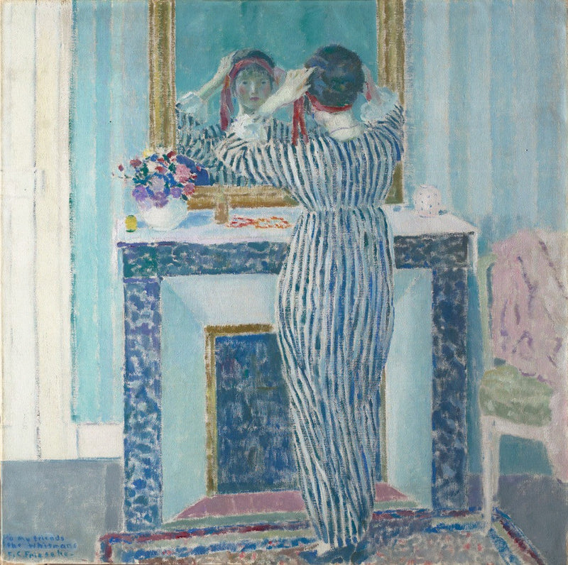 Sininen sisätila: Giverny (Le Ruban rouge) - Frederick Carl Frieseke