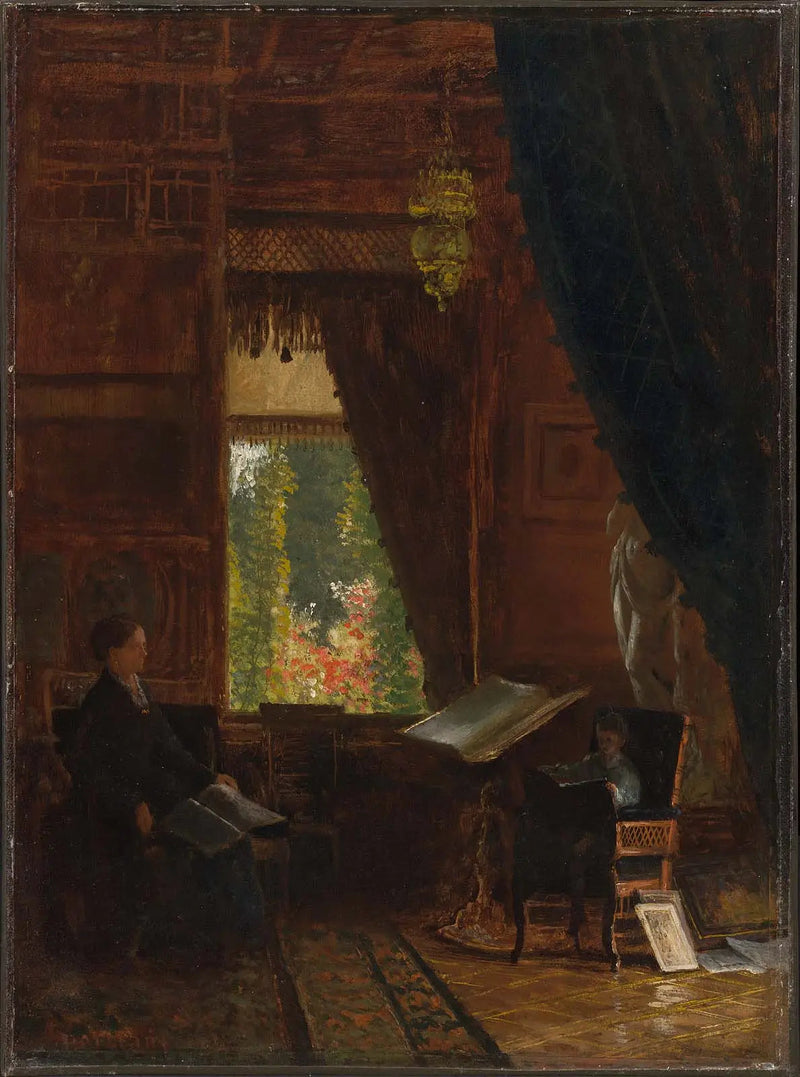 Kirjaston sisätilat - Albert Bierstadt