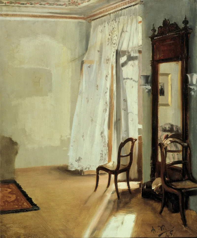 Huoneen sisustus parvekkeella - Adolph von Menzel