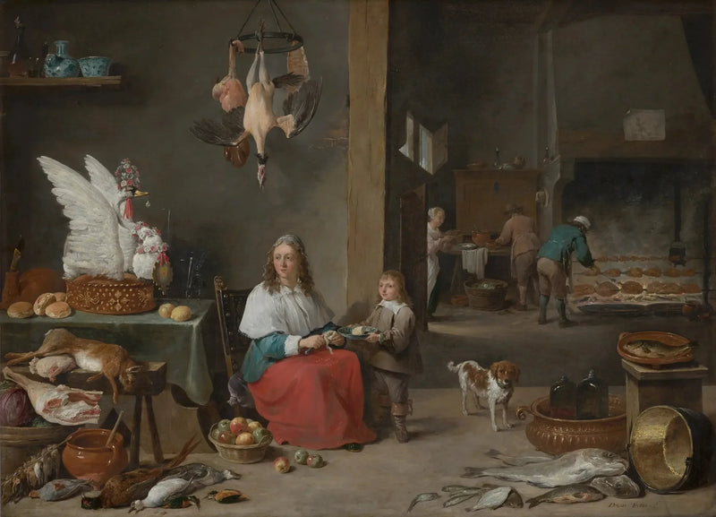 Keittiön sisustus - David Teniers nuorempi