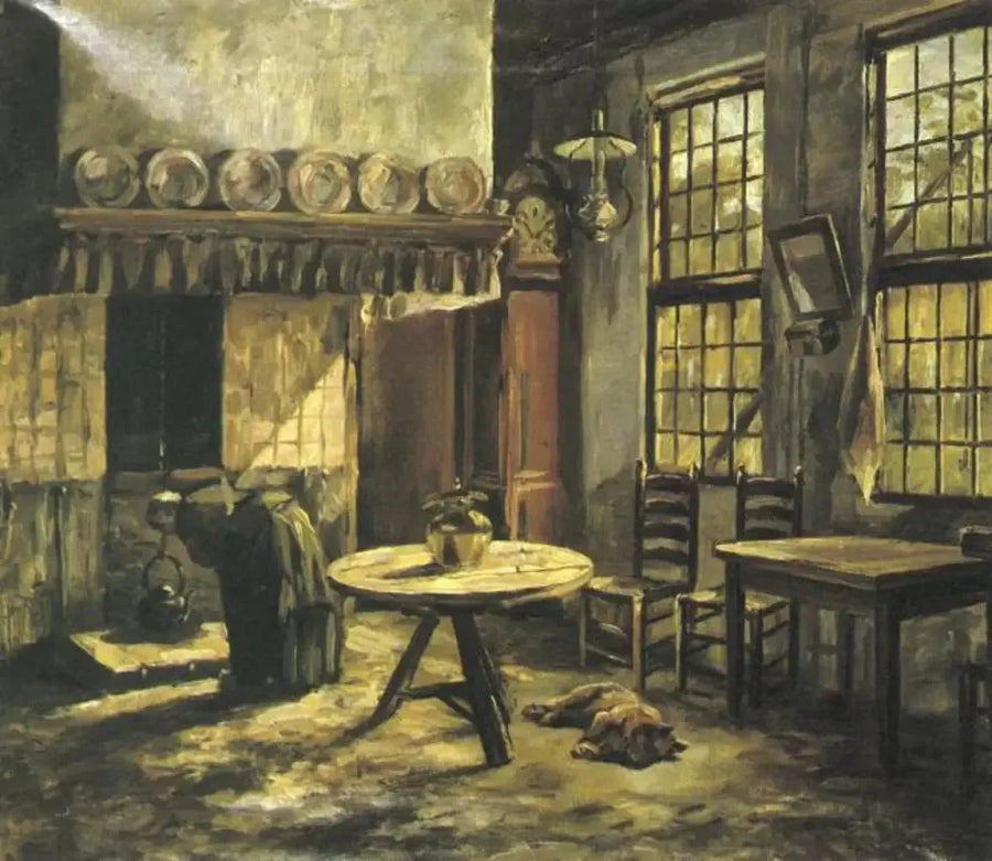 Maalaistalon sisustus takkatulen äärellä Achterhoekissa - Piet Mondrian