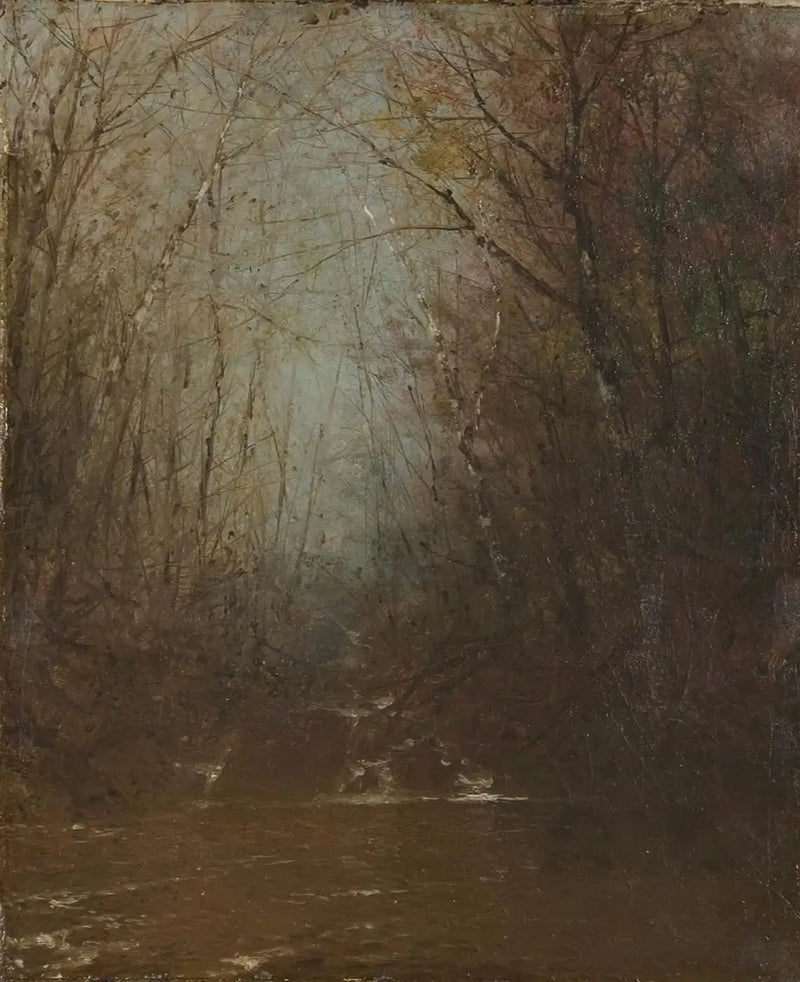 Metsän sisäosat joen kanssa - John Frederick Kensett