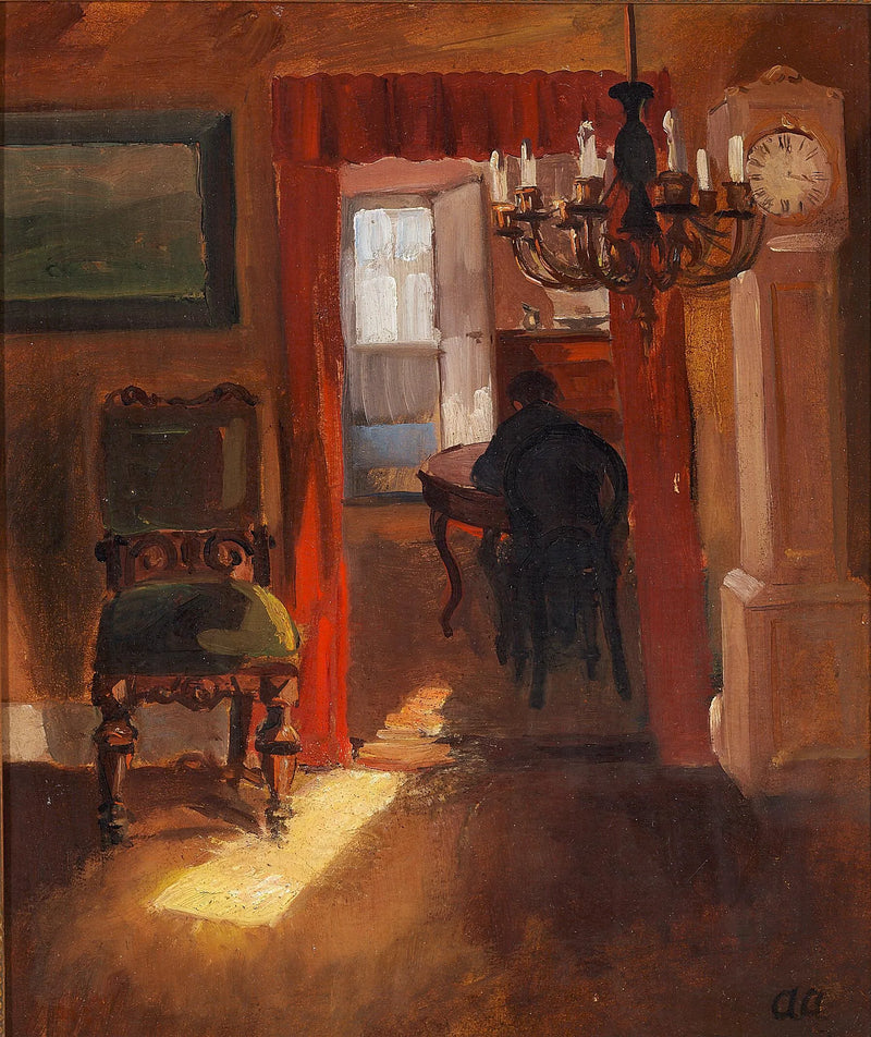 Skagenin sisätilat ja auringonvalon säde lattialla. - Anna Ancher