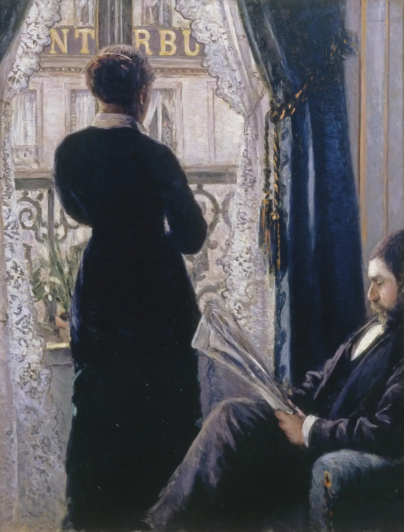 Sisustus, nainen ikkunassa - Gustave Caillebotte