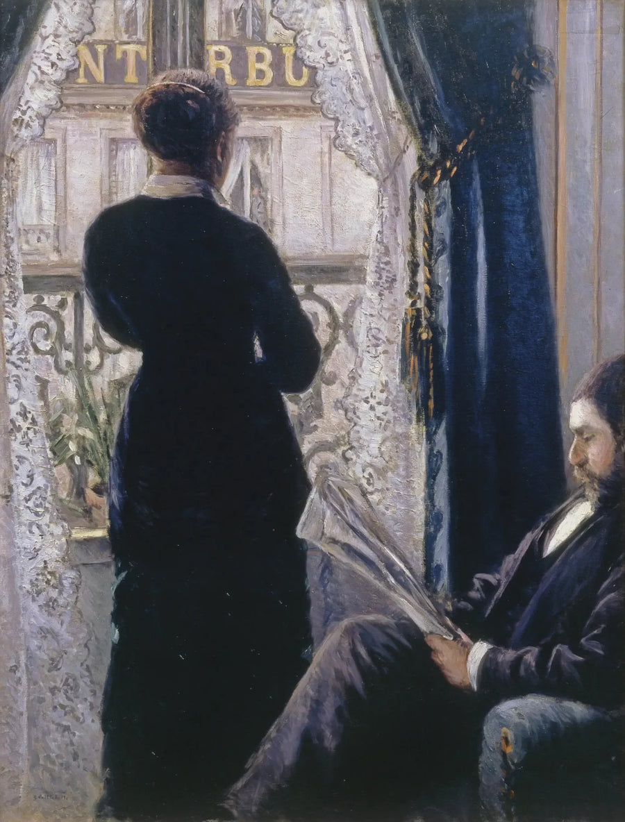 Sisustus, nainen ikkunassa - Gustave Caillebotte