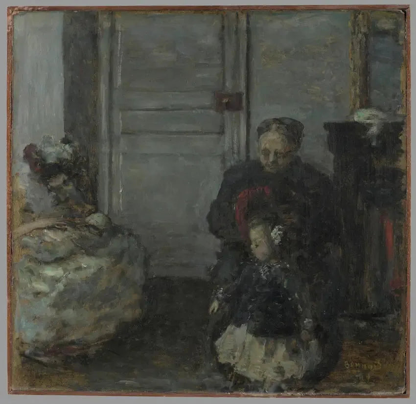 Sisustus, nainen ja lapset - Pierre Bonnard