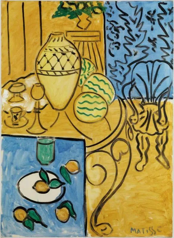 Keltainen ja sininen sisustus - Henri Matisse