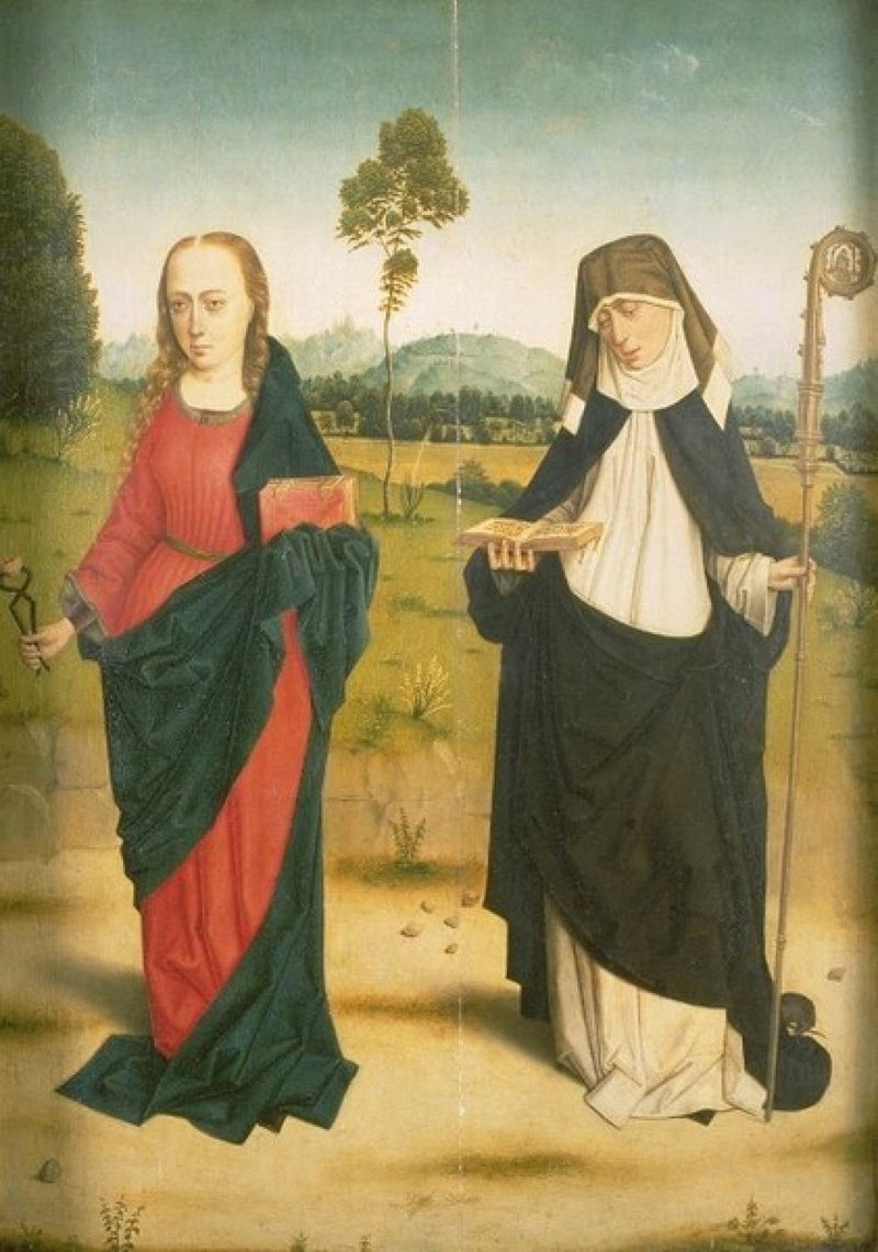 Sisätilat: Pyhät Agathe ja Claire / Ulkopuoli: Ilmoitus: Maria - Dirk Bouts